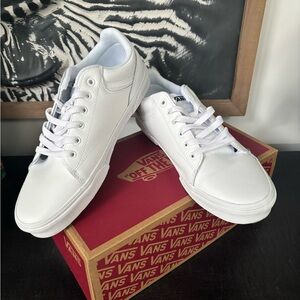 Vans Men's All-White Low-Top Sneakers new in box